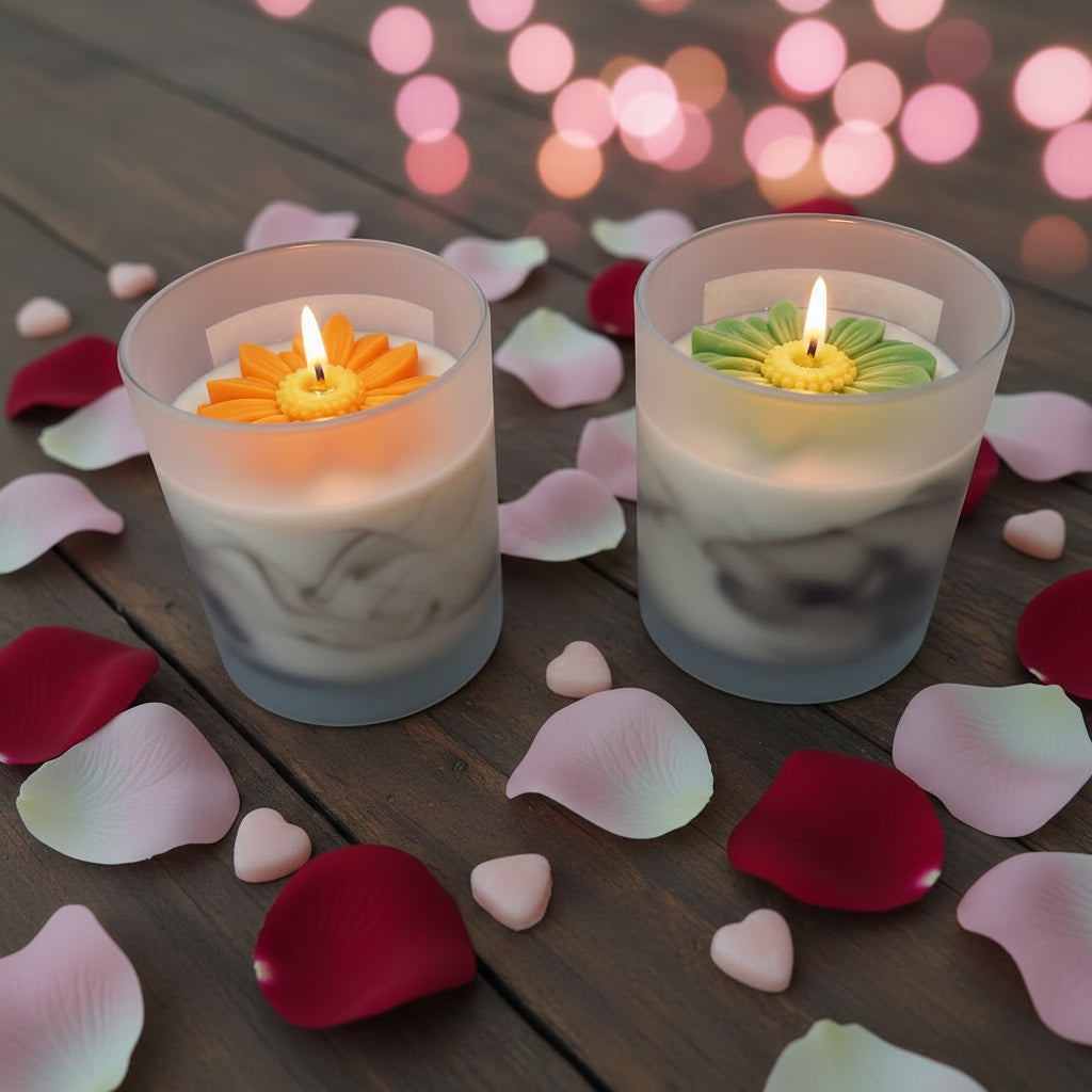 Romantična atmosfera uz svijeće i toplo svjetlo