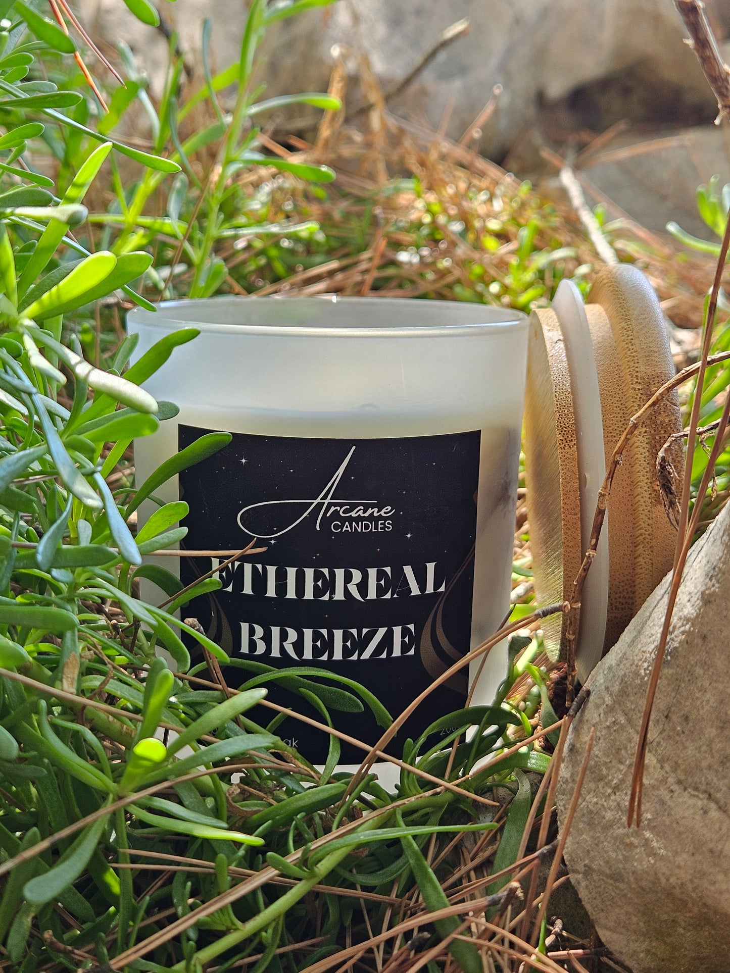 Arcane Peppermint & Eucalyptus – detaljan prikaz prirodnog sojinog voska i teksture svijeće s mirisom metvice i eukaliptusa